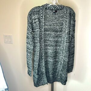 Love Small Black & White Duster Sweater for Fall & Winter layers